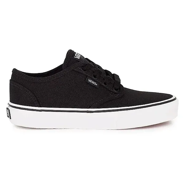 Tênis Vans Atwood masculino preto em lona com solado branco e cadarço preto visto de frente